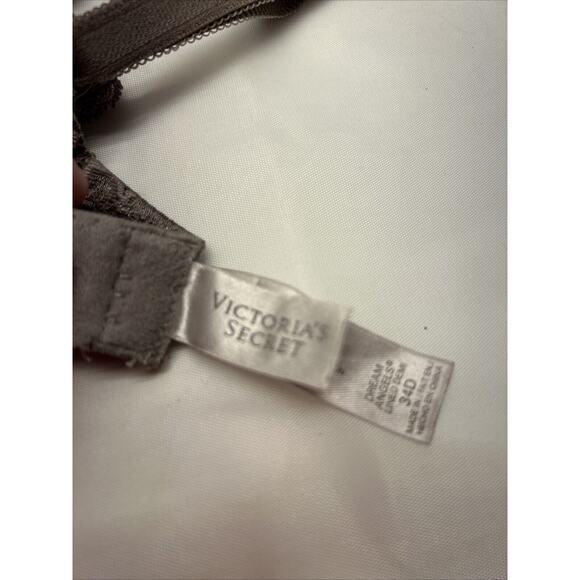 Victoria's Secret Angels Bra Taupe Lace over Aqua Lightly Padded Underwire 34D - Picture 10 of 10